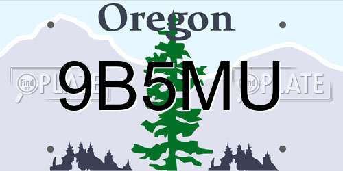 9B5MU Oregon License Plate