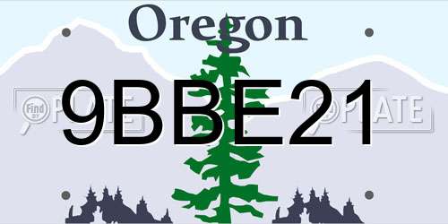 9BBE21 Oregon License Plate