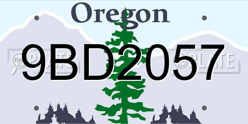 9BD2057 Oregon License Plate
