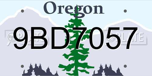 9BD7057 Oregon License Plate