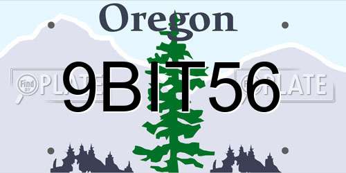 9BIT56 Oregon License Plate