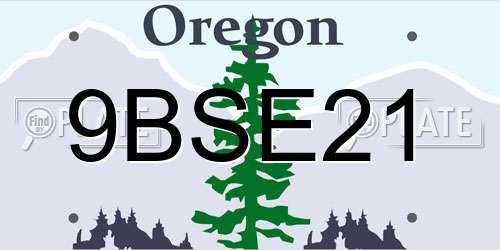 9BSE21 Oregon License Plate