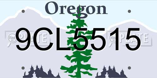 9CL5515 Oregon License Plate
