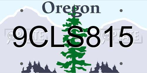 9CLS815 Oregon License Plate