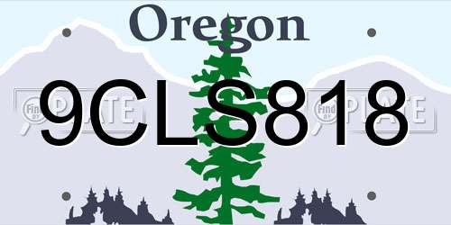 9CLS818 Oregon License Plate