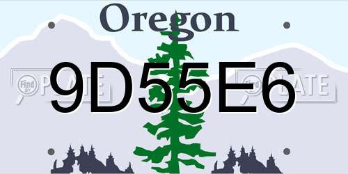 9D55E6 Oregon License Plate