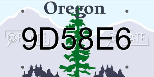 9D58E6 Oregon License Plate