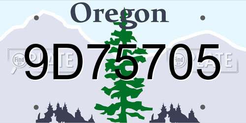 9D75705 Oregon License Plate