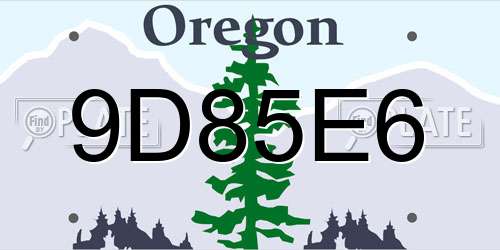 9D85E6 Oregon License Plate