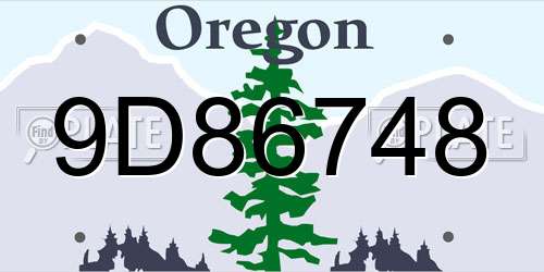 9D86748 Oregon License Plate