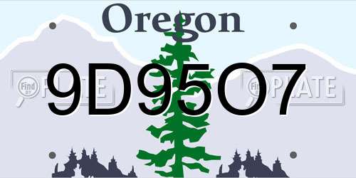 9D95O7 Oregon License Plate