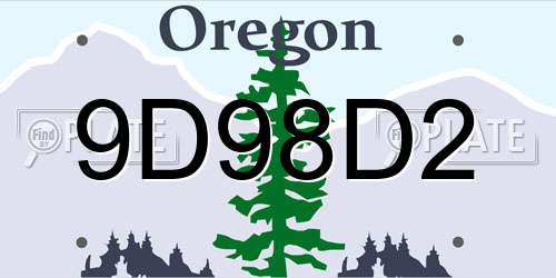 9D98D2 Oregon License Plate