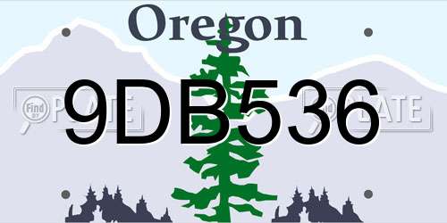 9DB536 Oregon License Plate