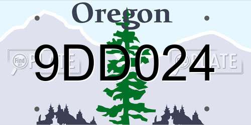 9DD024 Oregon License Plate