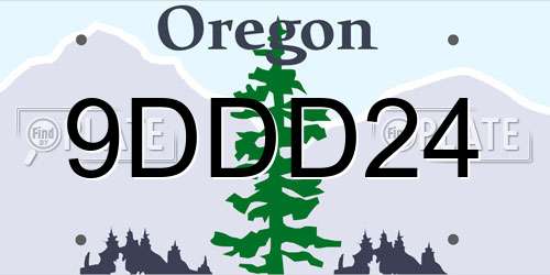 9DDD24 Oregon License Plate