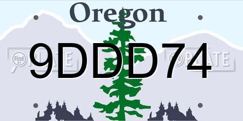 9DDD74 Oregon License Plate