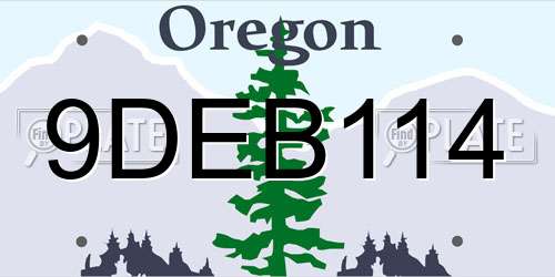 9DEB114 Oregon License Plate