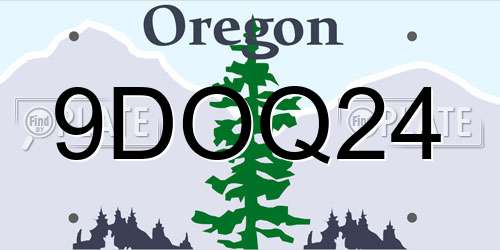 9DOQ24 Oregon License Plate