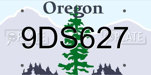 9DS627 Oregon License Plate