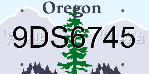9DS6745 Oregon License Plate