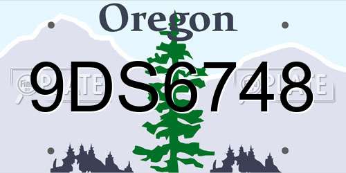 9DS6748 Oregon License Plate