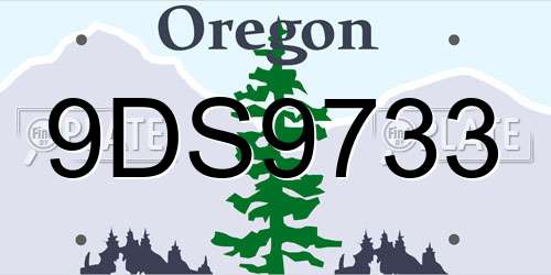9DS9733 Oregon License Plate