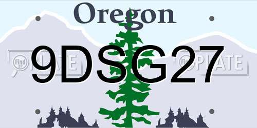 9DSG27 Oregon License Plate