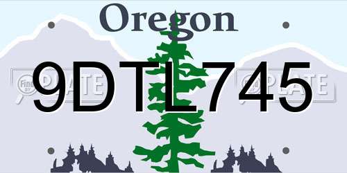 9DTL745 Oregon License Plate