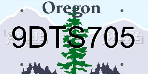 9DTS705 Oregon License Plate