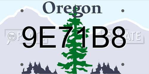 9E71B8 Oregon License Plate