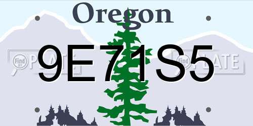 9E71S5 Oregon License Plate