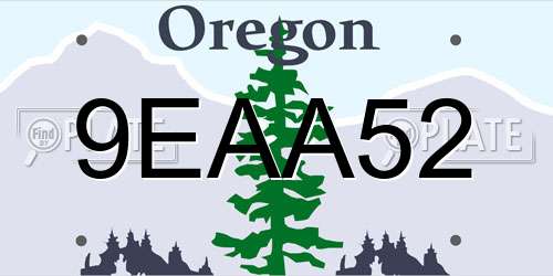 9EAA52 Oregon License Plate