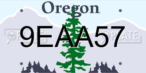 9EAA57 Oregon License Plate