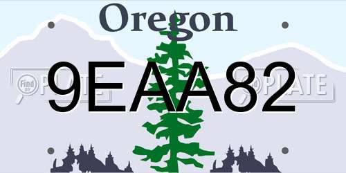 9EAA82 Oregon License Plate