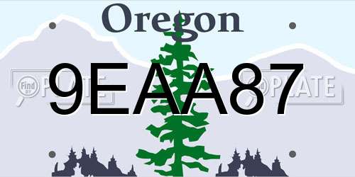 9EAA87 Oregon License Plate