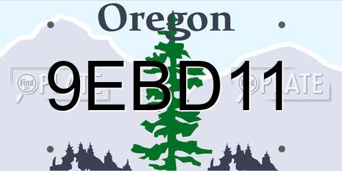 9EBD11 Oregon License Plate