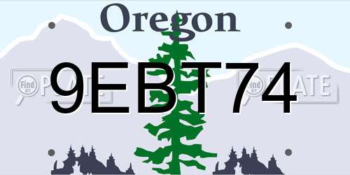 9EBT74 Oregon License Plate