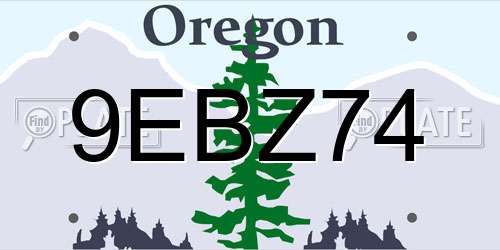9EBZ74 Oregon License Plate