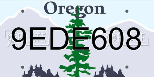 9EDE608 Oregon License Plate