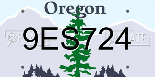 9ES724 Oregon License Plate