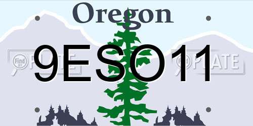 9ESO11 Oregon License Plate