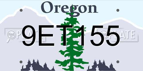 9ET155 Oregon License Plate