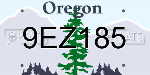 9EZ185 Oregon License Plate