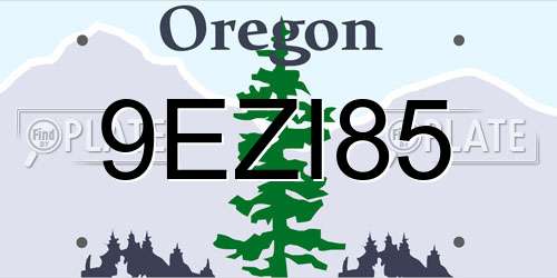 9EZI85 Oregon License Plate