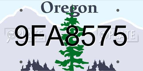 9FA8575 Oregon License Plate