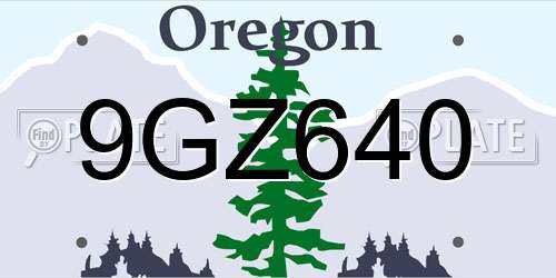9GZ640 Oregon License Plate