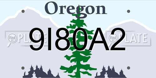 9I80A2 Oregon License Plate
