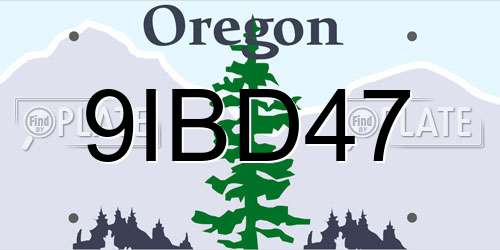 9IBD47 Oregon License Plate