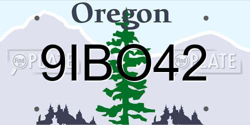 9IBO42 Oregon License Plate