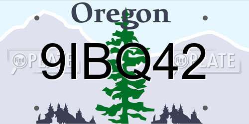 9IBQ42 Oregon License Plate